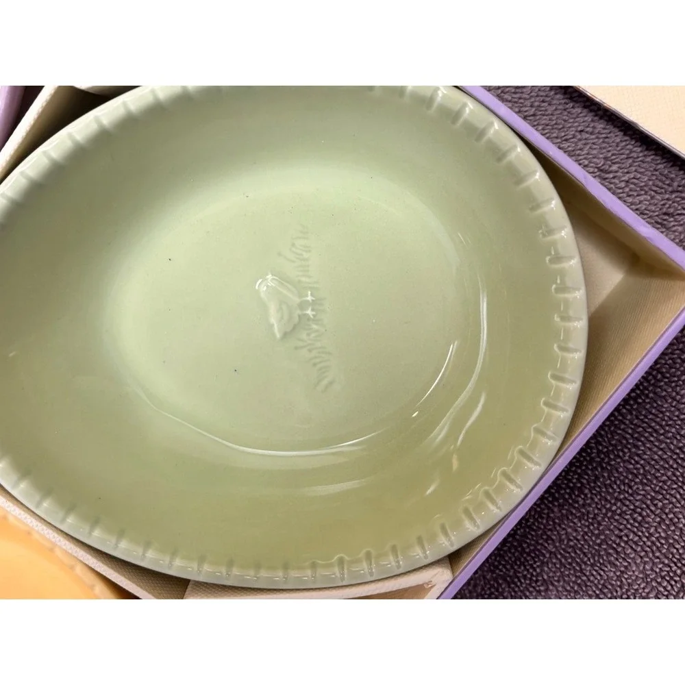 Vtg Williams Sonoma Set of 4 Easter Egg Ceramic Ramekins Pastel Baking Dishes